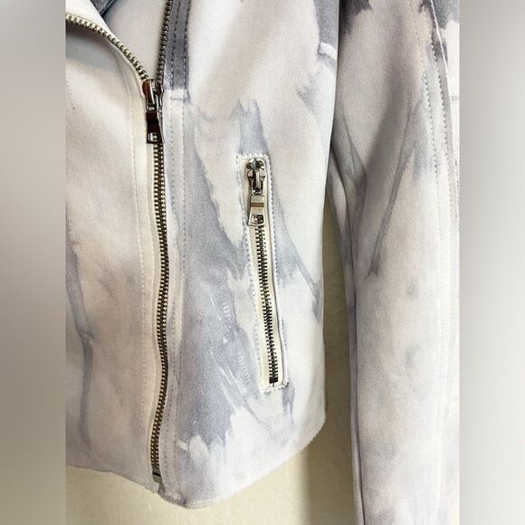 Anthropologie Jackets & Coats Marrakech gray faux suede Moto biker Jacket. - Picture 8 of 9